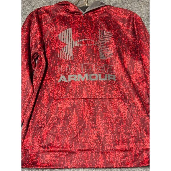 Under Armour boys large Hooded Red & Gray ColdGear Sweatshirt - Picture 6 of 15